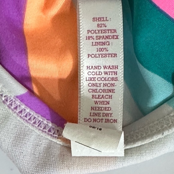 So sz 16 1/ 2 swimsuit one piece. In a pretty stripe nearly new - Picture 14 of 16